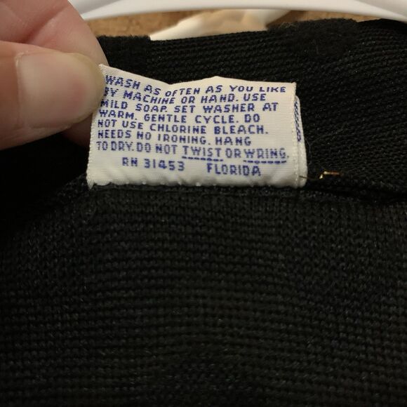 VTG Polka Dot Set Tank Top Jacket Retro Black Bodin Knits Preppy Old Money - Picture 6 of 7